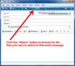 Attach email to message