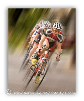 Added blur wtih software adds to the feel of motion in racing pictures