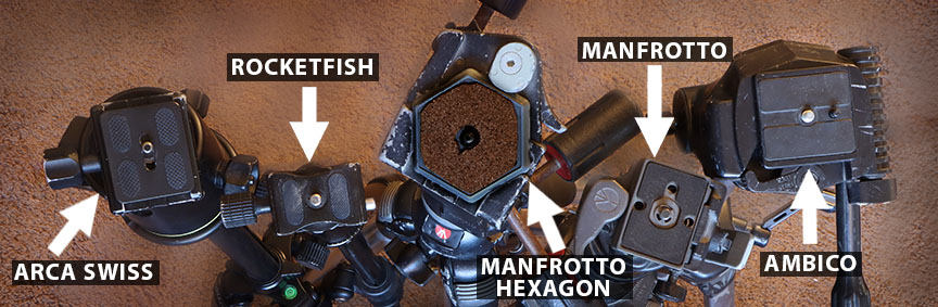 Bruce Lovelace's tripod quick release examples