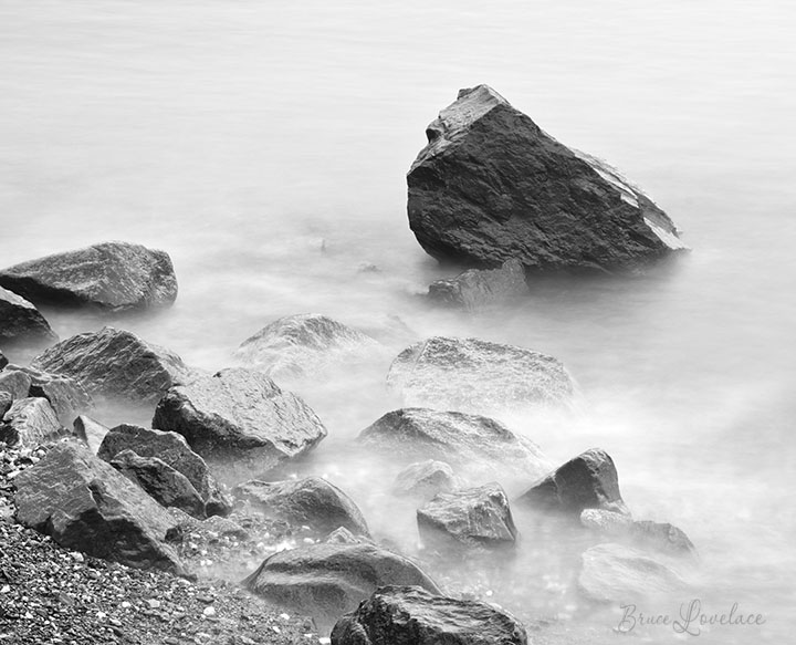 Black and white photo of rocks