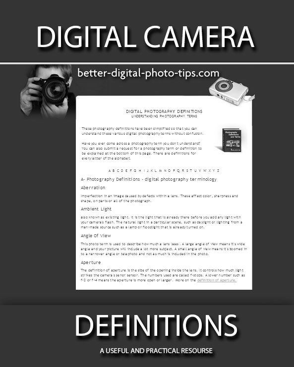 Dictionary of Digital Photography Definitions