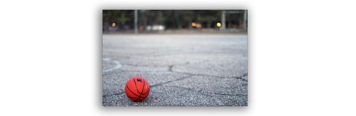 Basketball on Playground - Depth of Field Example