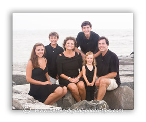 family portrait on beach