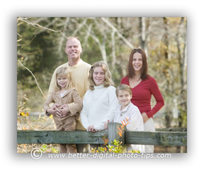 family portrait in the woods