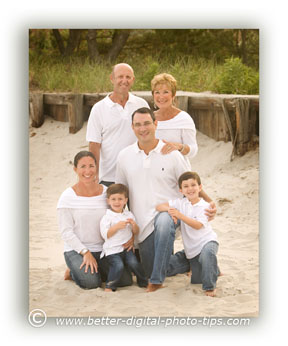 Family Portrait Pose of 6 people