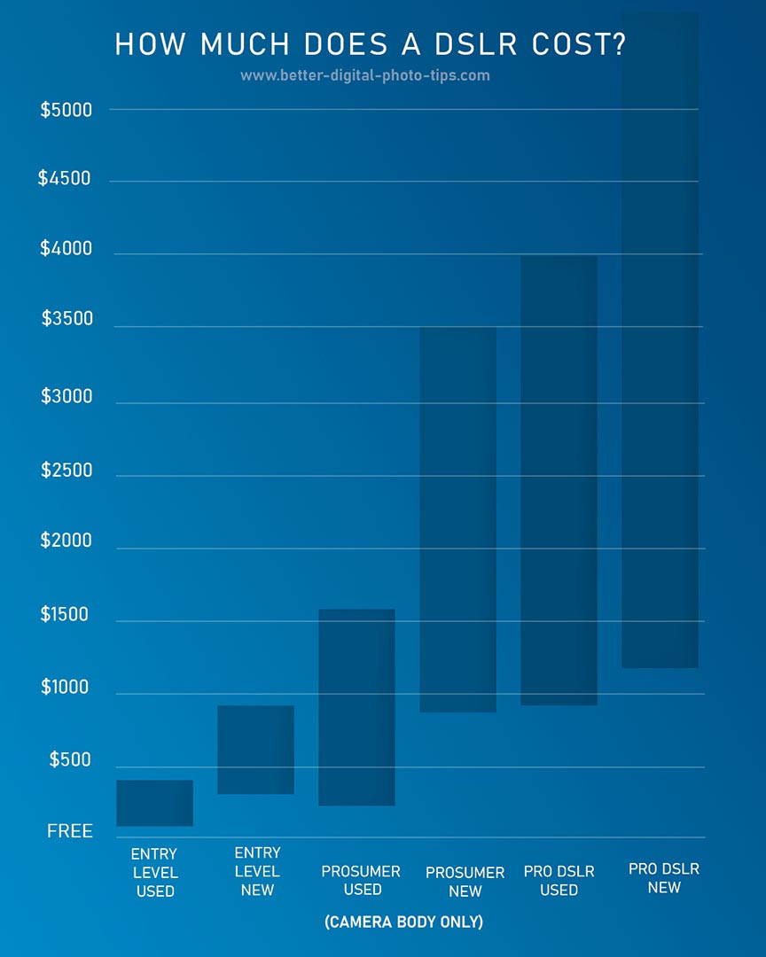 Cost of DSLR cameras infographic