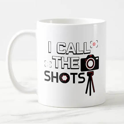 I call the shots photographer's coffee mug