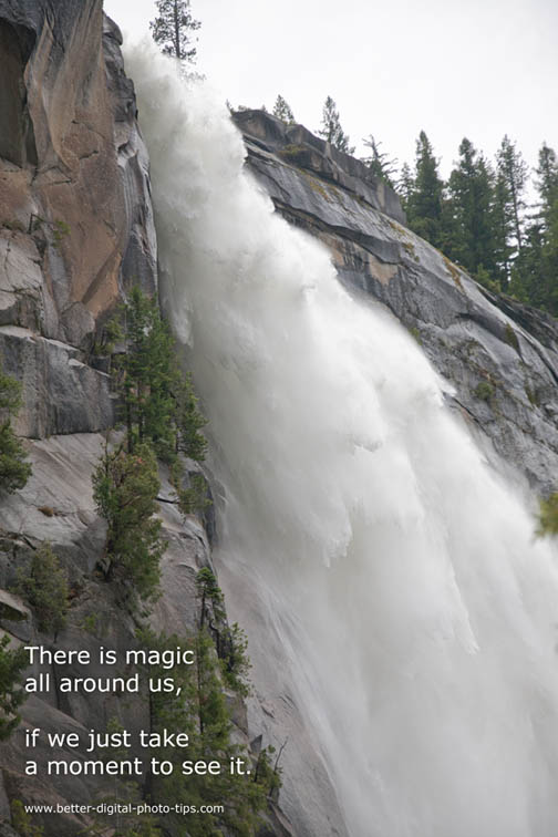 Inspirational photo of Nevada Falls Yosemite-Magic of Nature all around us