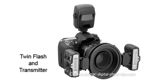 Twin, lens-mounted flashes