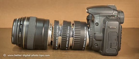 Macro photography extension tubes