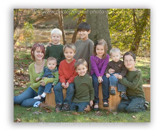 Outdoor family portrait of cousins