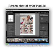 Screenshot of Print Module in Adobe Photoshop Lightroom