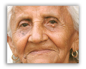 Smiling elderly woman photo