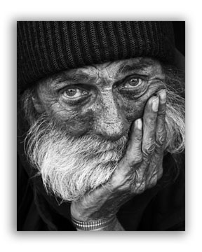 Pictures of the Elderly in Black and White