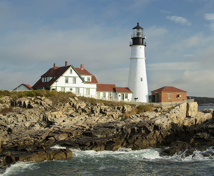 Maine lighthouse early morning light