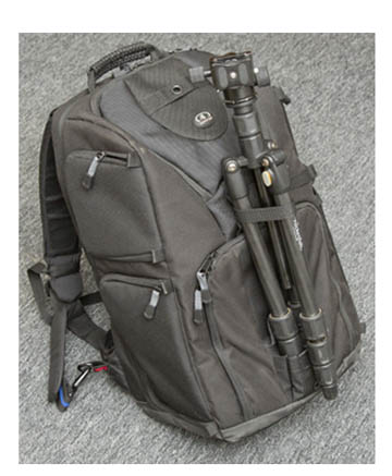 Rocketfish Tripod on Tamrac Backpack