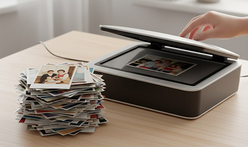 Photo scanner and family photos