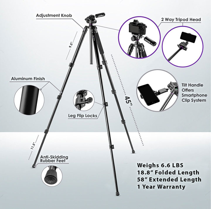 Tamaka tripod features diagram