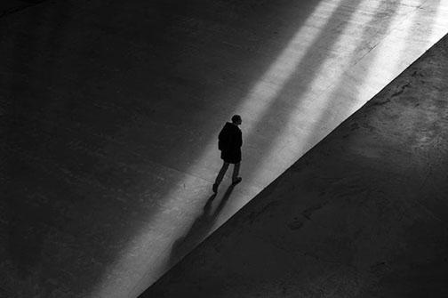 Shadow on bricks