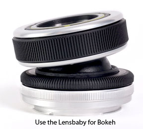 Use the lensbaby to get good bokeh