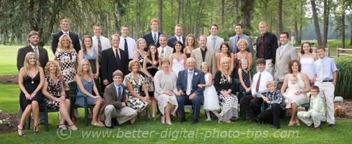 Very Large Family Group Pose on Golf Course