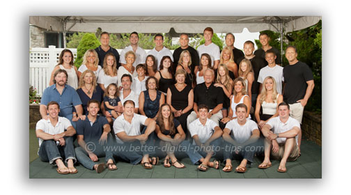 Outdoor family portrait using a pavilion