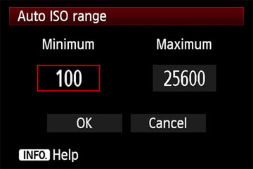 With sophisticated DSLR cameras, you can limit the ISO range.