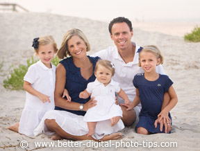 Beach family portrait for photography eBook