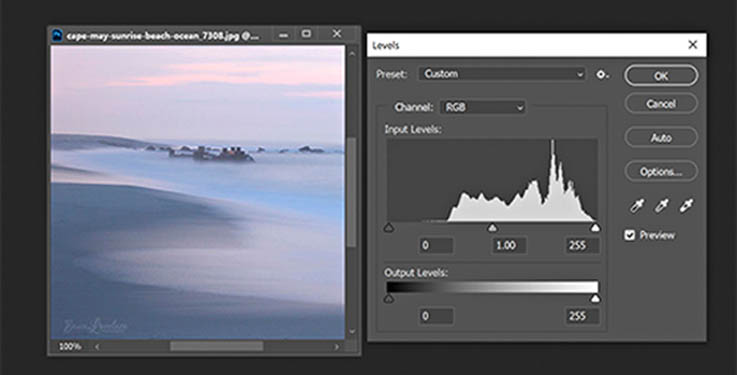 Beach photo histogram