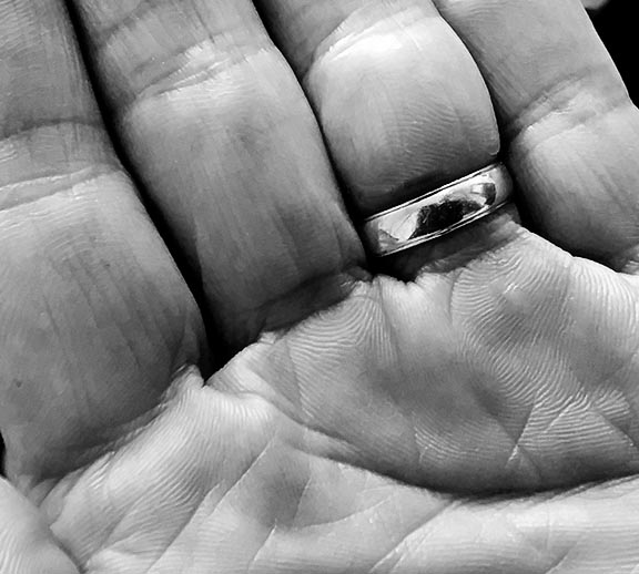 Black and white hand close-up