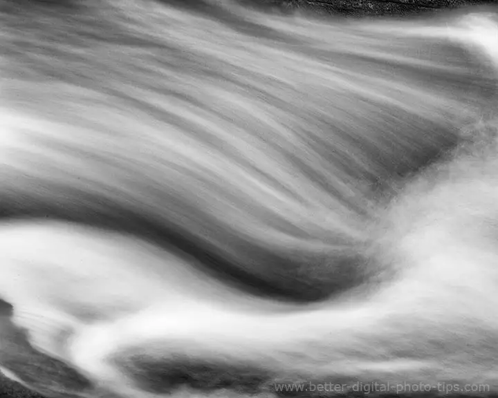 black and white waterfall abstract