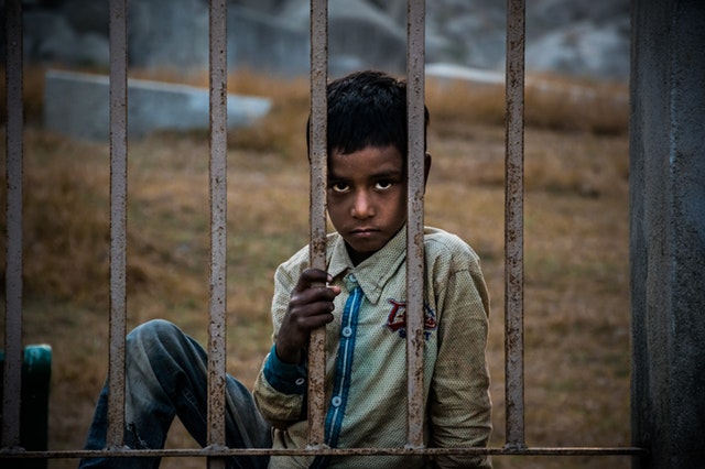 boy child fence portrait