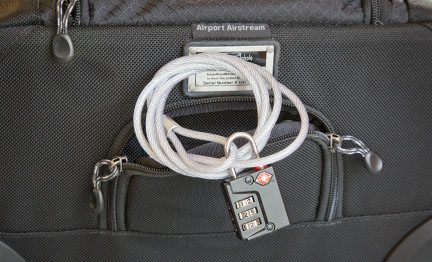 Camera bag cable lock