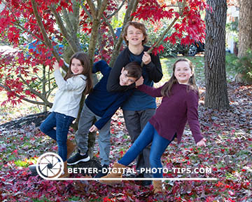 Candid outdoor family portrait