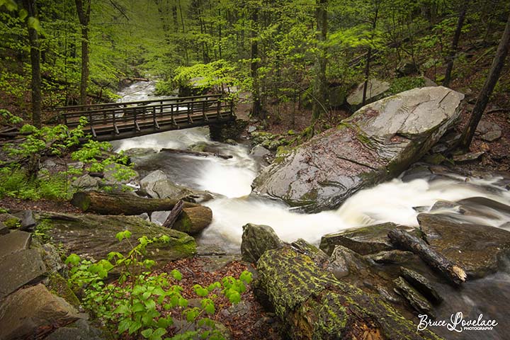 composition example waterfall and bridge