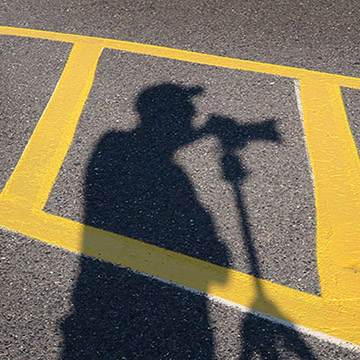 parking lot shadow selfie