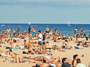 crowded beach