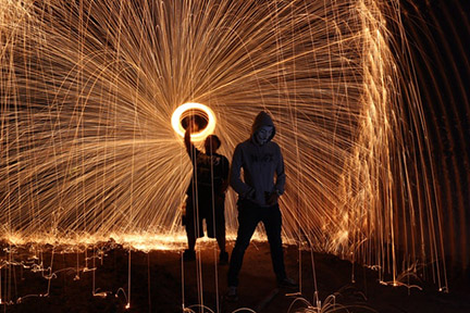 Sparklers night photography