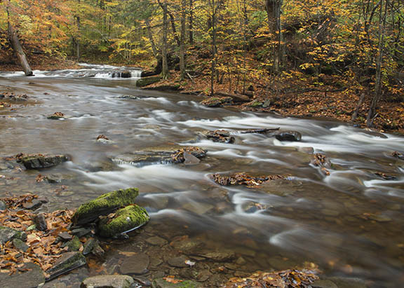 waterfall, deep depth of field example