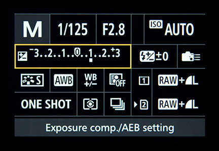 Auto exposure compensation setting