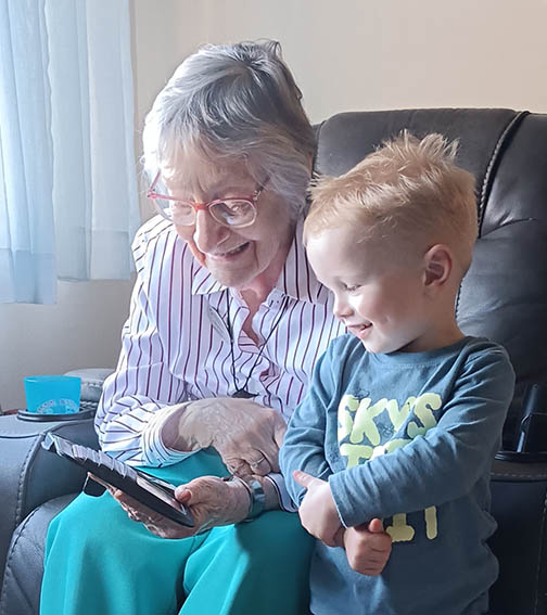 Boy and Great Grandmom Portrait