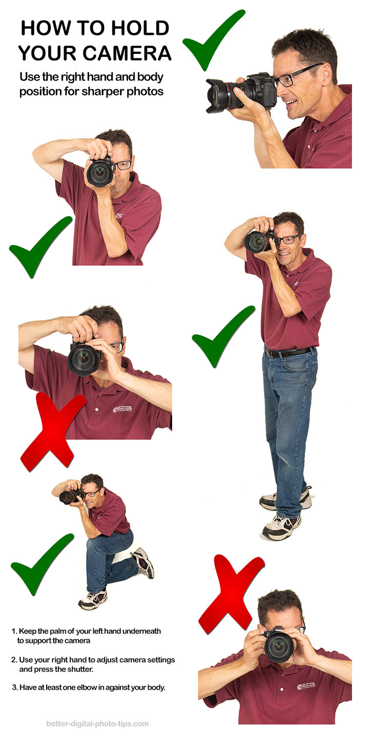 How to hold your camera steady infographic