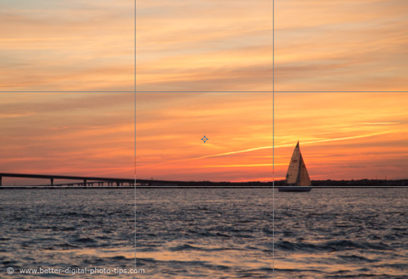 Illustration of Rule of Thirds and Sunset