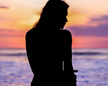 sunset silhouette portrait