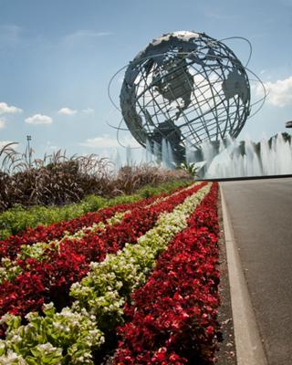 Outside the National Tennis Center at Flushing Meadows