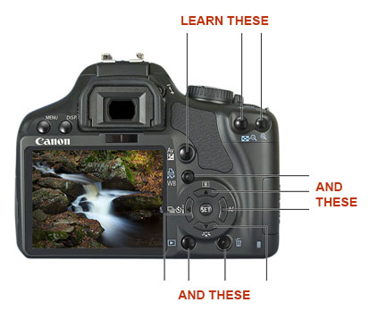 Digital camera settings buttons