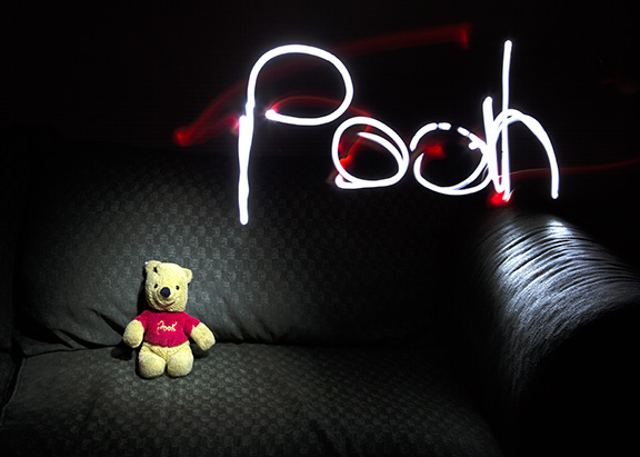 Light painting for kids - Pooh Bear