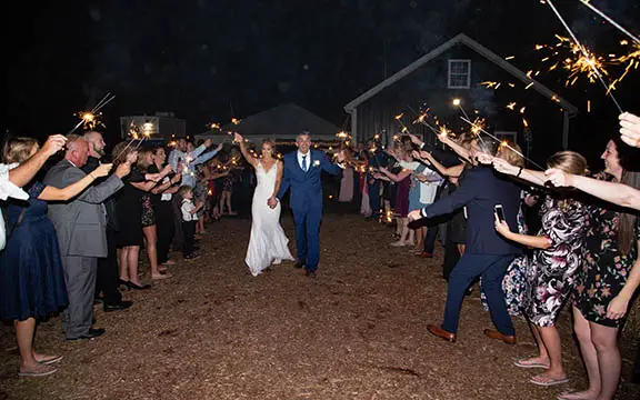 Night wedding photography with flash