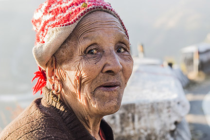 old woman smiling