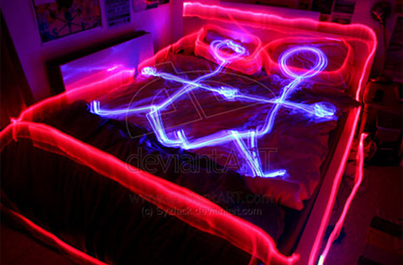 Painting With Light-Two People in Bed